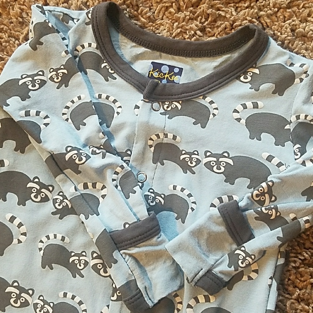 Kickee Pants Raccoon Print Footie
